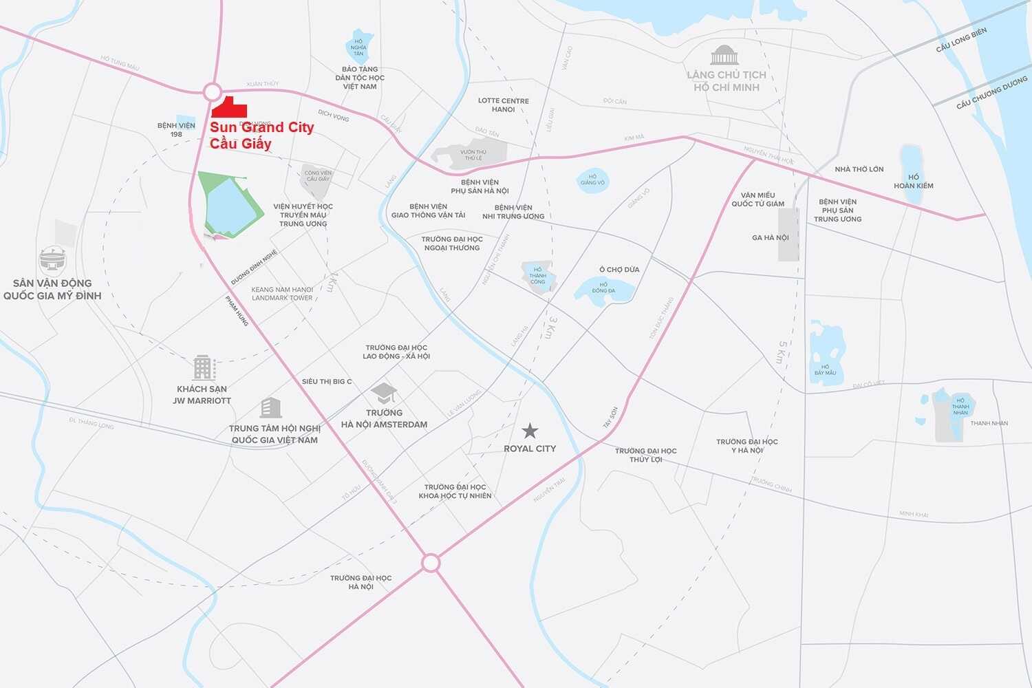 Vị trí Sun Grand City Cầu Giấy mang nhiều lợi thế